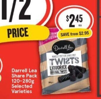IGA Darrell Lea Share Pack 120-280g offer