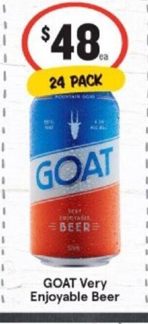 IGA GOAT Very Enjoyable Beer offer