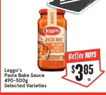 IGA Leggo's Pasta Bake Sauce 490-500g offer