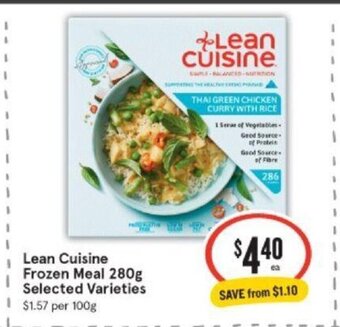 IGA Lean Cuisine Frozen Meal 280g offer