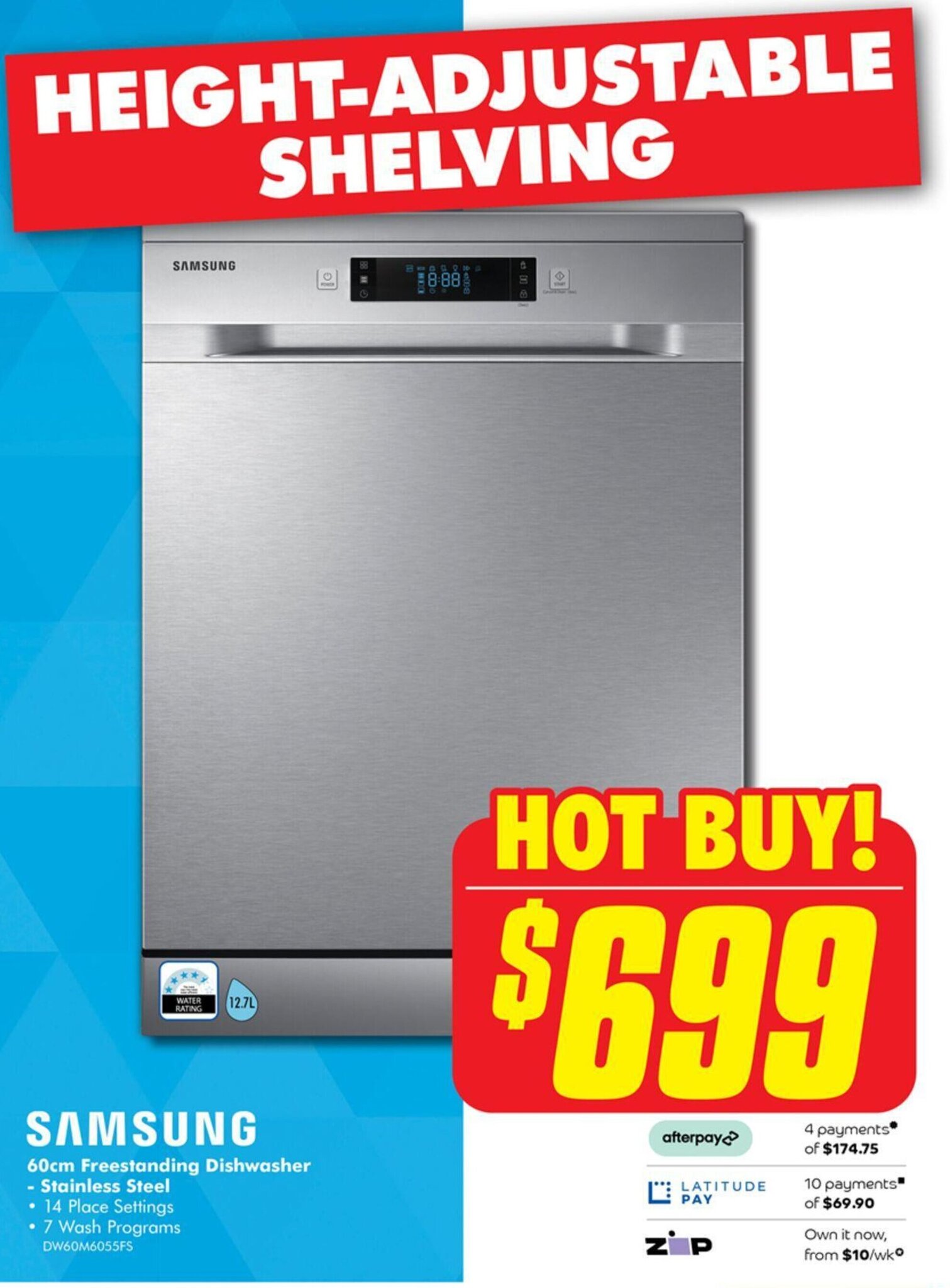 60cm Freestanding Dishwasher offer at The Good Guys