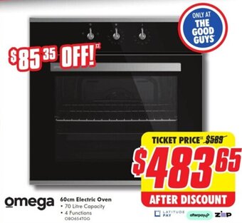The Good Guys Omega 60cm Electric Oven offer