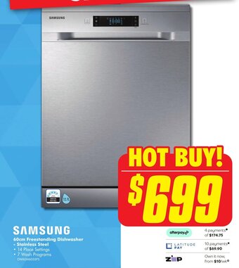 The Good Guys Samsung 60cm Freestanding Dishwasher offer