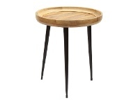 LivingStyles Ashford Mango Wood Tray Top Round Side Table offer