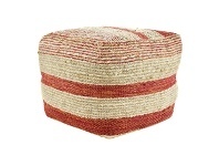 LivingStyles Perry Cotton & Jute Square Pouf offer