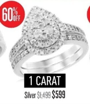 Shiels 1 Carat Silver Ring offer