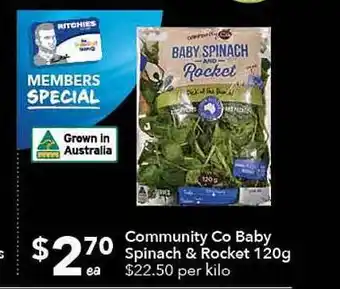 Ritchies Community co baby spinach & rocket offer