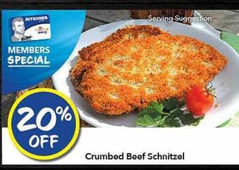 Ritchies Crumbed beef schnitzel offer