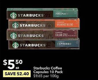 Ritchies Starbucks coffee capsules offer