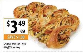 Supabarn Spinach and feta twist offer
