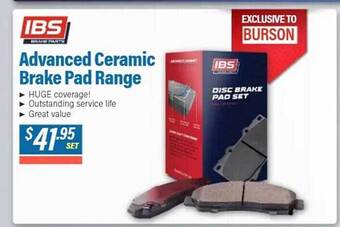 Ibs advanced ceramic brake pad range