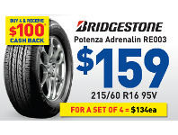 Bob Jane T-Marts Tyre - Bridgestone Potenza Adrenalin RE003 offer