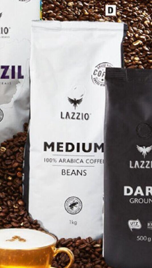 Lazzio Coffee Beans Medium 1kg offer at ALDI