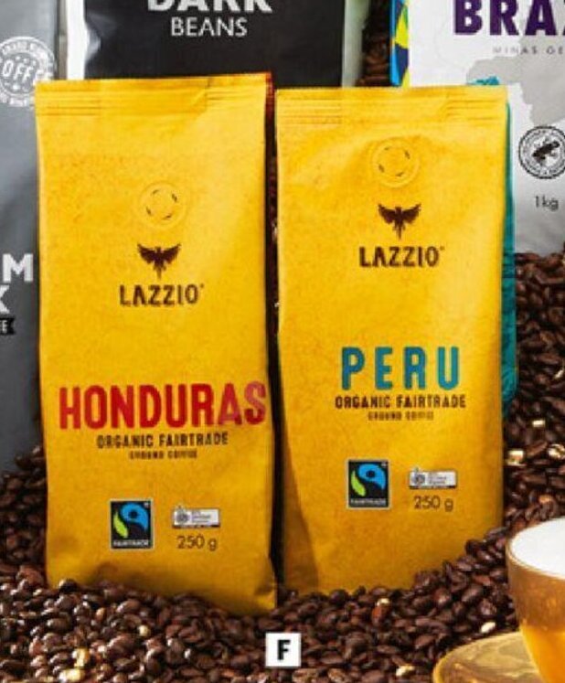 Lazzio Organic Fairtrade Ground Coffee 250g offer at ALDI