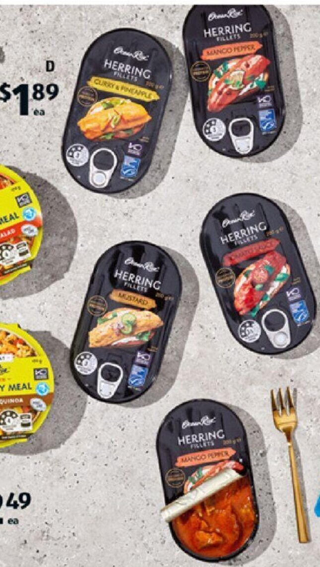 Ocean Rise Herring Fillets in Flavoured Sauce 200g offer at ALDI