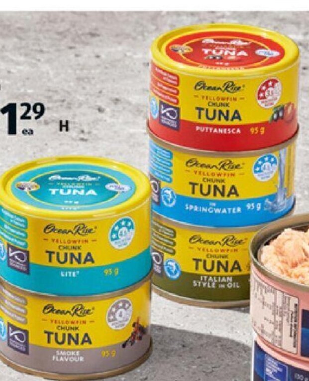 Ocean Rise Yellowfin Chunk Tuna g offer at ALDI