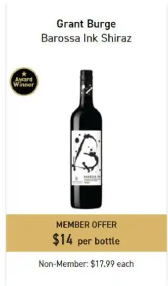 Dan Murphy's Grant Burge Barossa Ink Shiraz offer