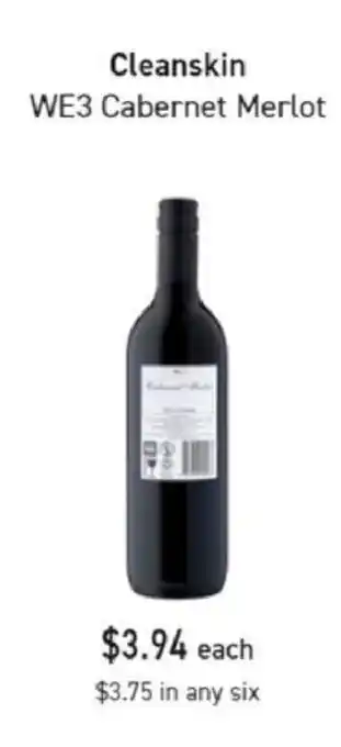 Dan Murphy's Cleanskin WE3 Cabernet Merlot offer