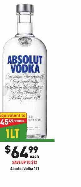 Liquor Legends Absolut vodka offer