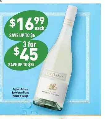 Liquor Legends Taylors estate sauvignon blanc & range offer