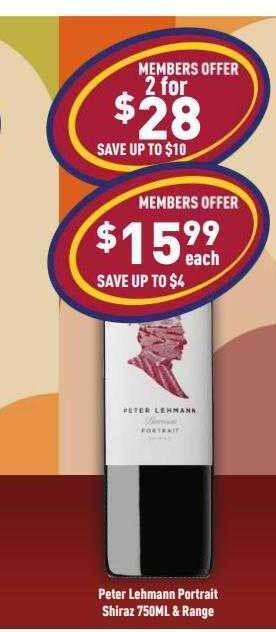 Liquor Legends Peter lehmann portrait shiraz & range offer