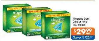 Good Price Pharmacy Nicorette gum 2mg or 4mg 150 pieces offer