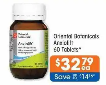 Oriental botanicals anxiolift 60 tablets