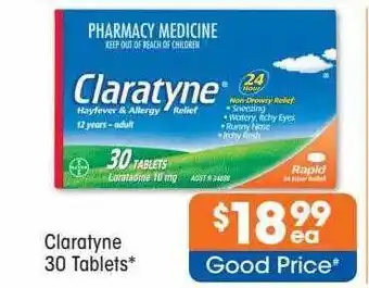 Good Price Pharmacy Claratyne 30 tablets offer