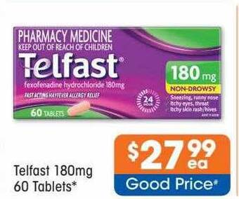Good Price Pharmacy Telfast 180mg 60 tablets offer