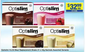 My Chemist Optislim vlcd meal replacement shake 21 x 43g sachets assorted variants offer