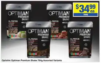Optislim optiman premium shake 784g assorted variants