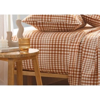Pillow Talk Check linen cotton fitted sheet by habitat offer