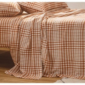 Pillow Talk Check linen cotton flat sheet by habitat offer