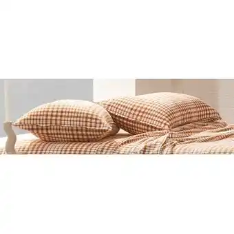 Pillow Talk Check linen cotton standard pillowcase pair by habitat offer