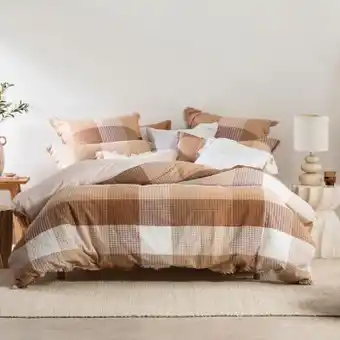 Pillow Talk Allira check quilt cover set by habitat offer