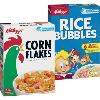 IGA Kellogg's corn flakes 380g or rice bubbles 250g offer