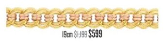 Shiels 19cm 9ct Gold Bracelet offer