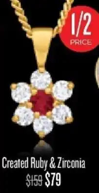 Shiels Crested Ruby & Zirconia Pendant offer