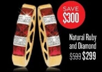 Shiels Natural Ruby and Diamond Earrings offer