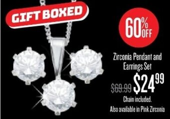 Shiels Zirconia Pendant and Earrings Set offer