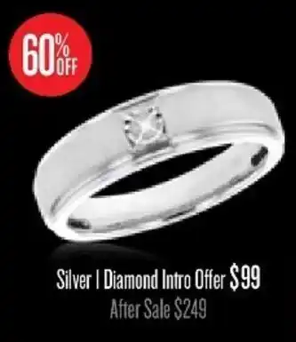 Shiels Silver l Diamond Gents Ring offer