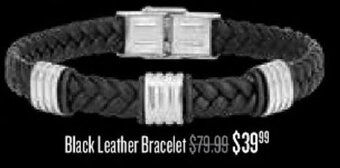 Shiels Black Leather Bracelet offer