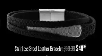 Shiels Stainless Steel Leather Bracelet offer