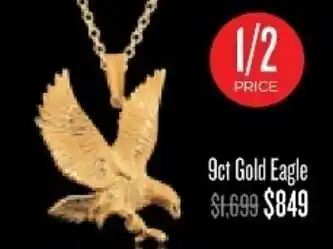 Shiels 9ct Gold Eagle Pendant offer