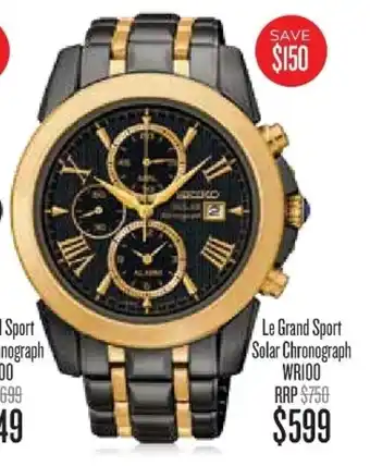 Shiels Le Grand Sport Solar Chronograph WR100 offer