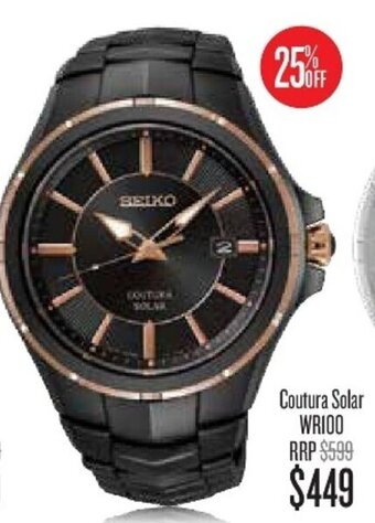 Shiels Courtura Solar WR100 RRP Seiko Watch offer