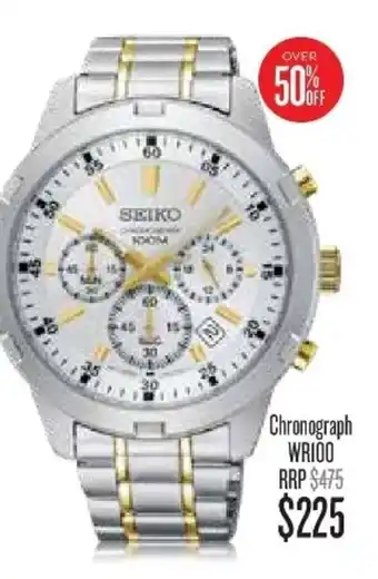 Shiels Chronograph WR100 RRP Seiko Watch offer
