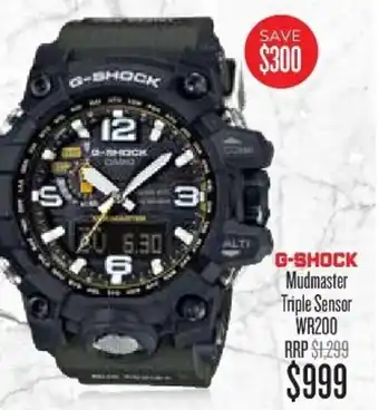 Shiels G-Shock Mudmaster Triple Sensor WR200 RRP Watch offer
