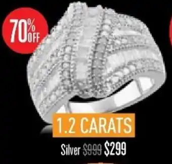 Shiels 1.2 Carats Silver Ring offer