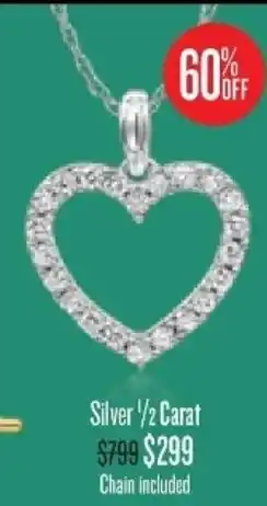 Shiels Silver 1/2 Carat Neckless offer